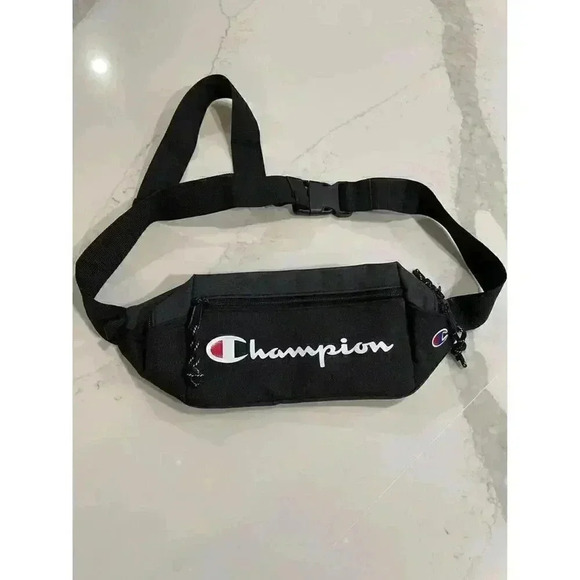 Champion Black Crossbody Fannypack/ Belt Bag Supreme Style - Picture 1 of 6
